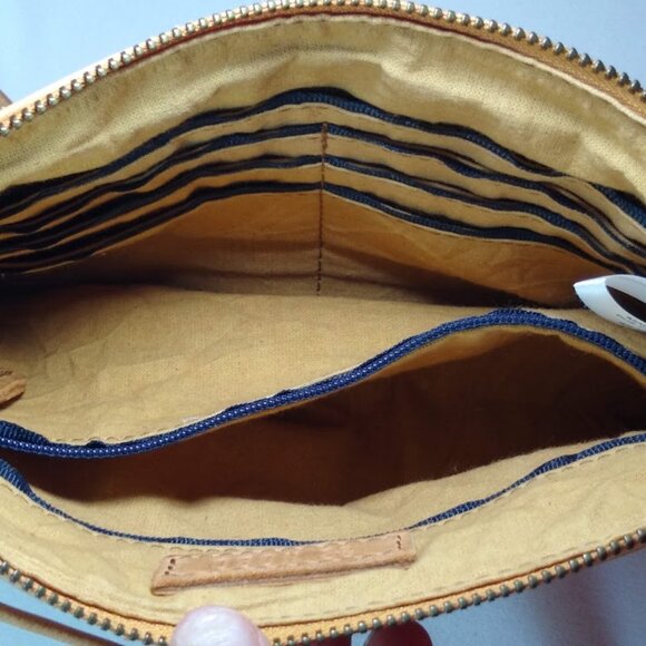 HOBO crossbody artisan weave saddle/camel color called: Sand Dollar - Picture 2 of 13